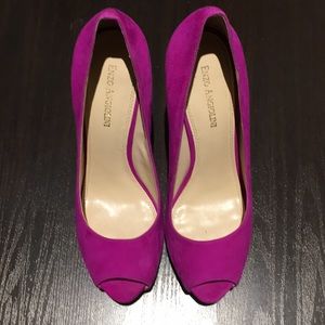 Enzo Fuschia Peep Toe Pumps 8.5M
